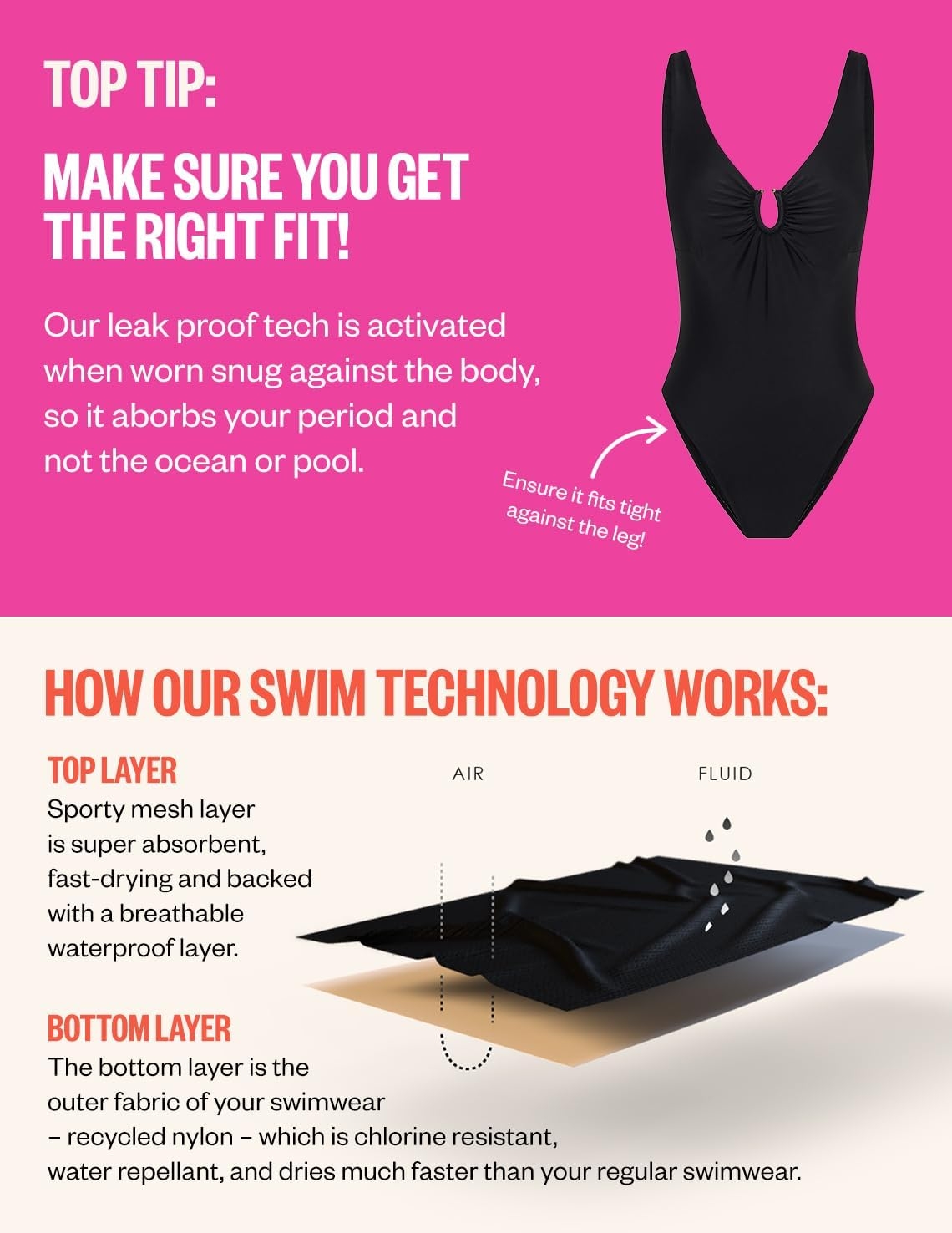 Modibodi Teen Period Swimwear One-Piece Performance Swimsuit (Light) - Image 7